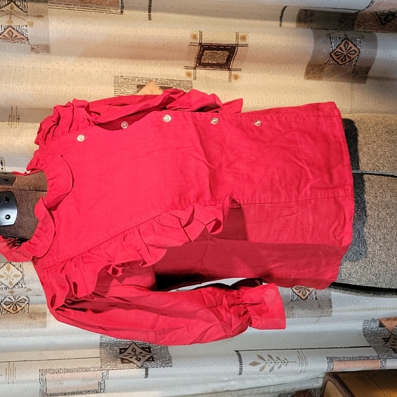 Vintage Bolts Red Ruffle Top - Picture 3 of 11